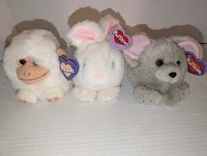 Vintage 1997 Swibco Puffkins Plush Murphy Mouse  Lucky Rabbit Trixy Monkey New